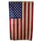 Patriotic Tea-Stained Embroidered American Flag with Grommets